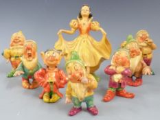 Wade Disney Snow White and the Seven Dwarfs cellulose figures, tallest 16.5cm