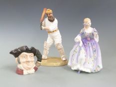 Royal Doulton limited edition figure of W G Grace, 316/9500, Nicola HN2839 and a small 'Mine Host'