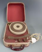 Westminster record player, c1950s, in fibreboard case