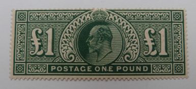 Great Britain 1911-13 £1 deep green, unmounted mint