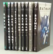 Nine DC Archive Editions comic books comprising Batman 1, 2, 3, 5, 6, Batman World's Finest 2, Robin