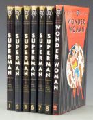 Seven DC Archive Editions comics books comprising Superman volumes 1-8 (4 and 5 missing) and