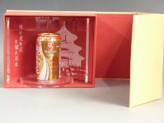 Beijing Olympics 2008 boxed presentation Chinese Coca Cola can on Perspex stand