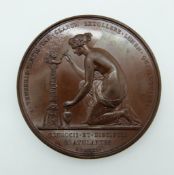 Victorian commemorative bronze medal of Sir Benjamin Brodie by W Wyon, RA, the reverse a semi-nude