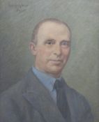 Kate Coughtrie oil on board of a gentleman, signed and dated 1941 to left, 50 x 40cm, framed and