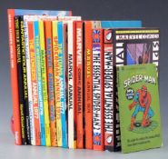 Sixteen Marvel Annuals and Spider-Man comic books including 1974, 1975, 1976, The Essential Spider-