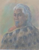 Carl Thorwald Laugesen, (New Zealand, 1900-1987) 'Ngariini Mariu', pastel portrait of a Maori