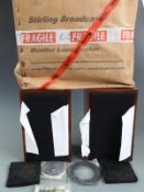 Two speaker casings, marked to outside of box Stirling BBC LS3/5a