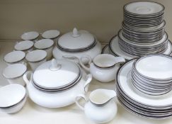 Royal Doulton dinner and tea ware decorated in the Sarabande pattern mostly eight place settings