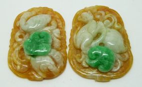 Two Chinese carved jade plaques/ pendants