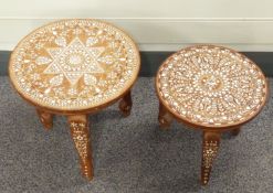 Pair of Anglo Indian inlaid side tables