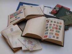 A box of sundry albums, loose stamps, catalogues etc