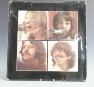 The Beatles - Let It Be boxset, outer cover, album, book and tray, shows signs of wear and tear.