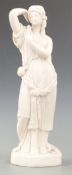 Parian ware figurine of a harvester, H 33cm