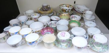 A collection of collectable tea ware including Shelley, Meissen, Aynsley, George Jones, Royal