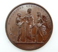 Victorian bronze presentation medal for Manchester School of Design 