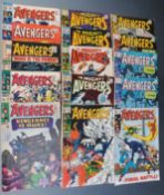 Fifteen Marvel Comics The Avengers comprising 20, 44, 49, 59, 60, 61-64, 67, 71, 73 x2, 76 and 88.