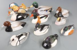 Eleven Peter Scott for Beswick ducks including two larger examples Mallard and Pochard, tallest