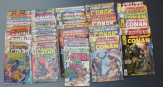 Thirty-five comics comprising Marvel Comics Conan The Barbarian 5, 10, 18, 26, 49, 57-59, 61-64,