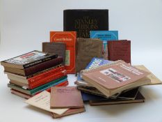 A box of stamp reference books and catalogues including early Gibbons catalogues