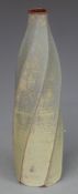 Emily Myers Studio pottery wrythen bottle vase with original receipt 2004, H34cm