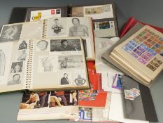 Two albums of wrestling and boxing related autographed pictures from the 1970s-80s, stamps, unused