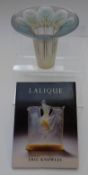 Lalique Violettes glass vase of flared form decorated with African violets number 930 signed to base