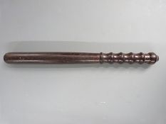 Police truncheon stamped MP with crown, issued to the vendor's grandfather, who was a temporary