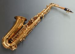 Lindo gold lacquered alto saxophone, in fitted case