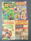Four Marvel comics comprising Marvel Tales #8, Tales To Astonish #42 and 53 and Tales Of Suspense #
