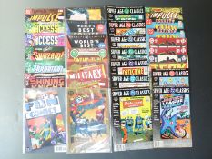 Sixty-five various DC comics including Fun Comics, Military Comics, Shining Knight, Swamp Thing,