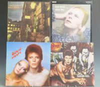 David Bowie - four albums including Hunky Dory (SF8244) USA dynaflex issue in UK cover, Ziggy