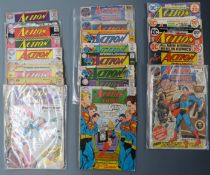Twenty-three DC Action Comics comprising 260, 264, 269, 270, 309, 336, 350, 353, 354, 366, 368, 369,