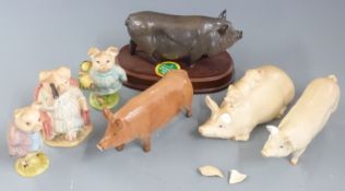 A quantity of Beswick and other ceramic pigs