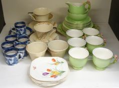 Art Deco Myott and Son cups and saucers, Royal Winton part tea set and Booths cups and saucers