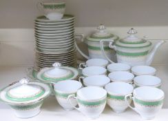 Forty-one pieces of early 20thC transfer printed teaware with gilt decoration, including two
