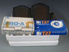 Pair of KEF speakers, KEF pair of B110.A and KEF T227 all boxed, not wired