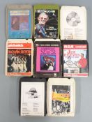 Approximately 100 eight track tapes