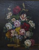 A Hoffmann (20thC), oil on board still life summer flowers, 56 x 46cm, in ornate gilt frame