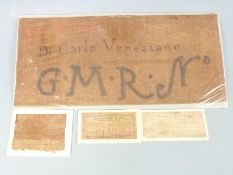 Canvas backing from a painting thought to be by early-baroque painter Carlo Saraceni (1579-1620)