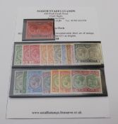 St Kitts and Nevis mint stamps. 1920-22 1/2d-£1. St Lucia mint stamps 1936 1/2d-10s.