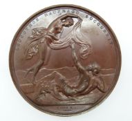 Victorian Lloyds bronze life saving medal by W Wyon RA depicting Leucothoe handing her scarf to
