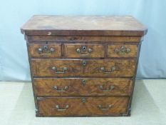 18th/19thC inlaid mahogany chest of three over three graduated drawers