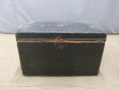 A 19thC studwork trunk W68 x D46 x H42cm