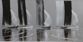 Duncan Macgregor (b 1961) acrylic on board 'Bright Sea II' with insurance valuation document, labels