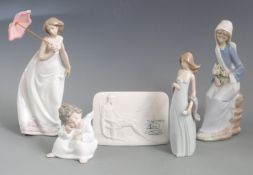 Lladro figure and display stand including Collectors Society 1995, tallest 26cm