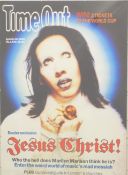 Time Out framed Easter 1998 edition poster featuring Marilyn Manson, 70 x 50cm