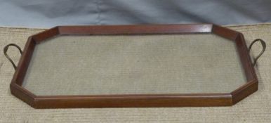 Mahogany and glass dining tray