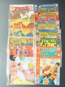 Twelve DC comics comprising Showcase Leave It To Binky 70, A Date With Judy 13, 26, 31 and 68, Young