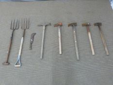 Splitting axes, garden forks etc